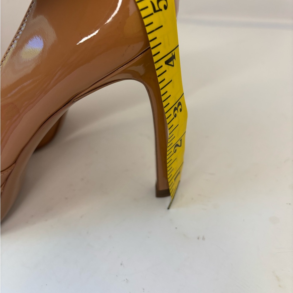 Yves Saint Laurent Brown Knotted Peep-Toe Heels - Picture 6 of 12